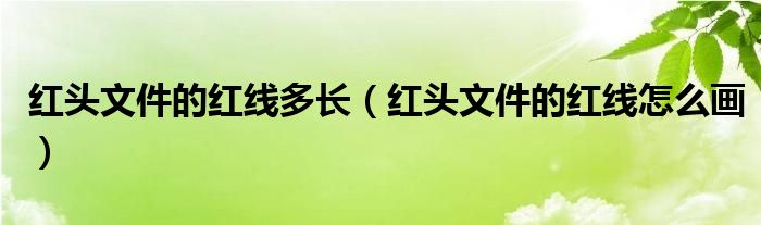 红头文件的红线多长（红头文件的红线怎么画）