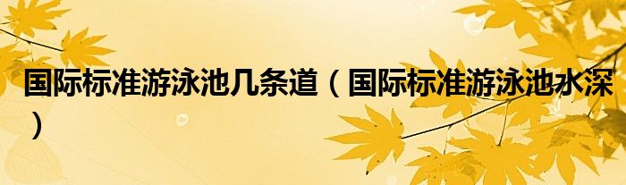 国际标准游泳池几条道（国际标准游泳池水深）