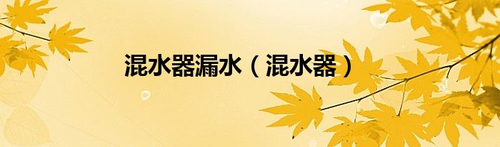 混水器漏水（混水器）