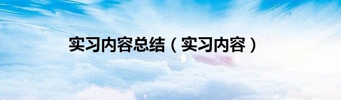 实习内容总结（实习内容）