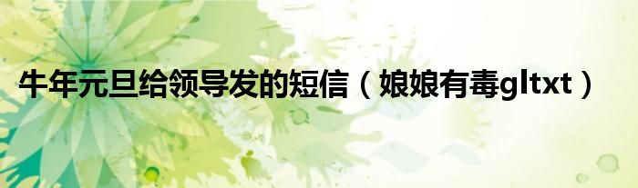 牛年元旦给领导发的短信（娘娘有毒gltxt）