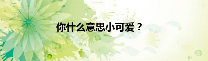 你什么意思小可爱？