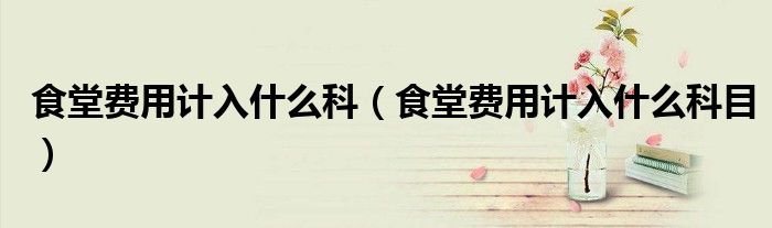 食堂费用计入什么科（食堂费用计入什么科目）