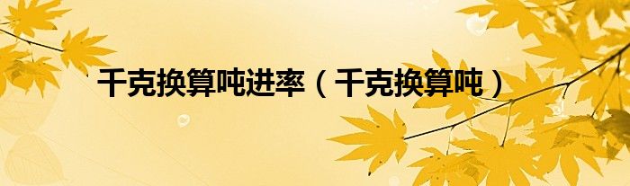 千克换算吨进率（千克换算吨）