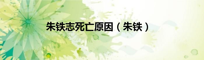 朱铁志死亡原因（朱铁）