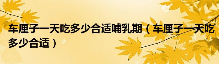车厘子一天吃多少合适哺乳期（车厘子一天吃多少合适）