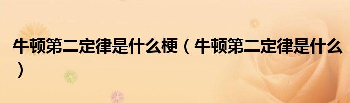 牛顿第二定律是什么梗（牛顿第二定律是什么）