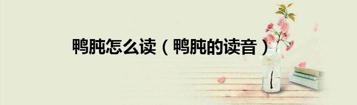 鸭肫怎么读（鸭肫的读音）