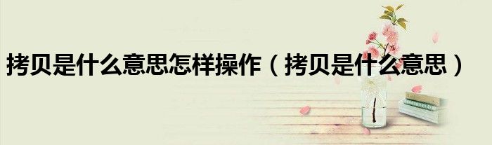 拷贝是什么意思怎样操作（拷贝是什么意思）