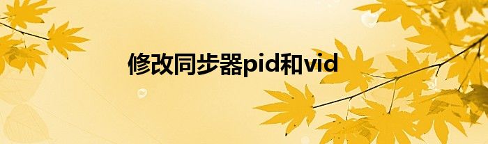 修改同步器pid和vid
