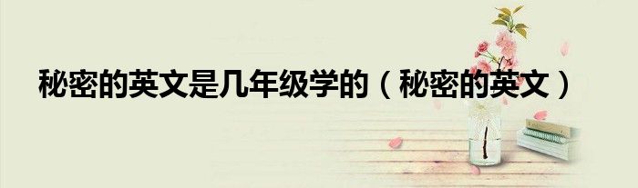 秘密的英文是几年级学的（秘密的英文）