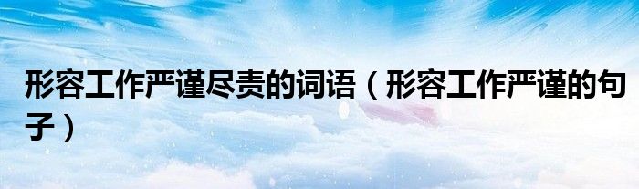 形容工作严谨尽责的词语（形容工作严谨的句子）