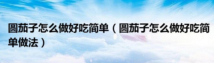圆茄子怎么做好吃简单（圆茄子怎么做好吃简单做法）