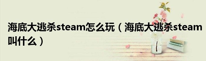 海底大逃杀steam怎么玩（海底大逃杀steam叫什么）
