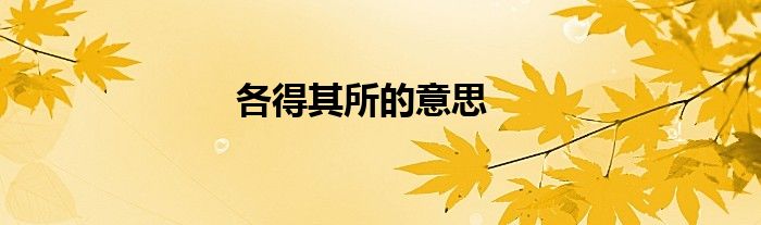 各得其所的意思
