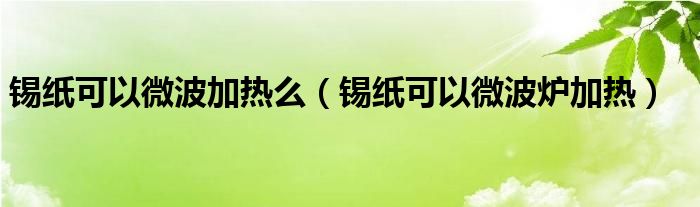 锡纸可以微波加热么（锡纸可以微波炉加热）