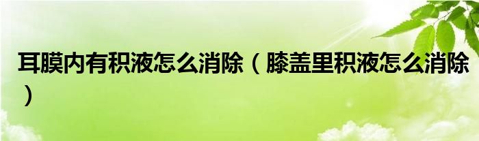 耳膜内有积液怎么消除（膝盖里积液怎么消除）