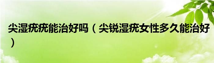 尖湿疣疣能治好吗（尖锐湿疣女性多久能治好）