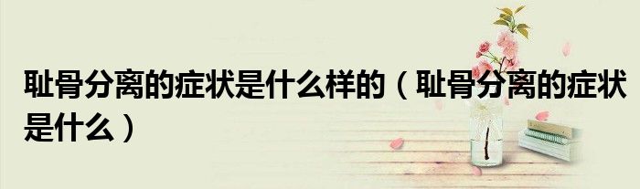 耻骨分离的症状是什么样的（耻骨分离的症状是什么）