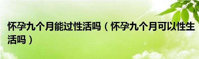 怀孕九个月能过性活吗（怀孕九个月可以性生活吗）