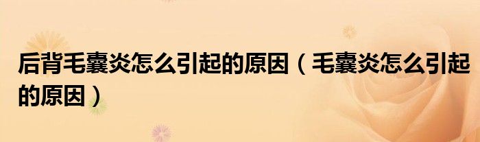 后背毛囊炎怎么引起的原因（毛囊炎怎么引起的原因）