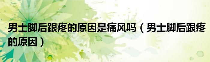 男士脚后跟疼的原因是痛风吗（男士脚后跟疼的原因）