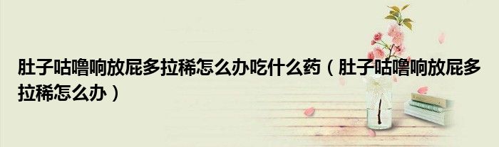 肚子咕噜响放屁多拉稀怎么办吃什么药（肚子咕噜响放屁多拉稀怎么办）