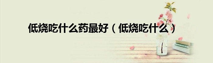 低烧吃什么药最好（低烧吃什么）