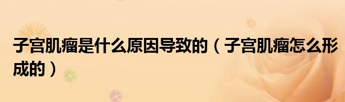 子宫肌瘤是什么原因导致的（子宫肌瘤怎么形成的）