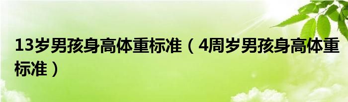 13岁男孩身高体重标准（4周岁男孩身高体重标准）