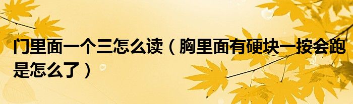 门里面一个三怎么读（胸里面有硬块一按会跑是怎么了）