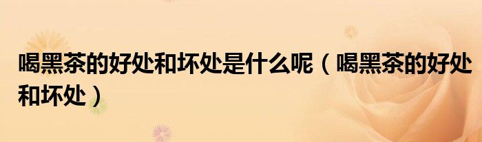 喝黑茶的好处和坏处是什么呢（喝黑茶的好处和坏处）