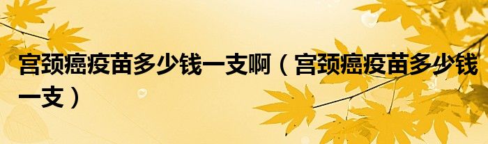 宫颈癌疫苗多少钱一支啊（宫颈癌疫苗多少钱一支）