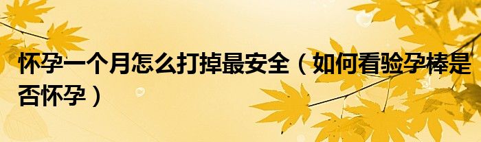 怀孕一个月怎么打掉最安全（如何看验孕棒是否怀孕）