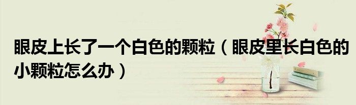 眼皮上长了一个白色的颗粒（眼皮里长白色的小颗粒怎么办）