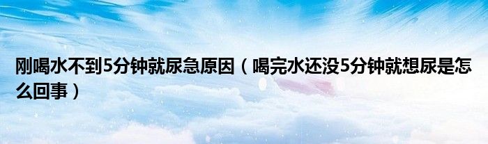 刚喝水不到5分钟就尿急原因（喝完水还没5分钟就想尿是怎么回事）