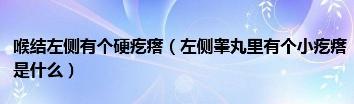 喉结左侧有个硬疙瘩（左侧睾丸里有个小疙瘩是什么）