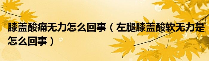 膝盖酸痛无力怎么回事（左腿膝盖酸软无力是怎么回事）