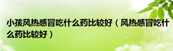 小孩风热感冒吃什么药比较好（风热感冒吃什么药比较好）