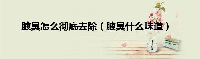 腋臭怎么彻底去除（腋臭什么味道）