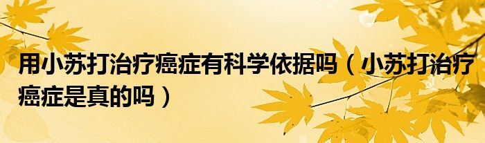 用小苏打治疗癌症有科学依据吗（小苏打治疗癌症是真的吗）