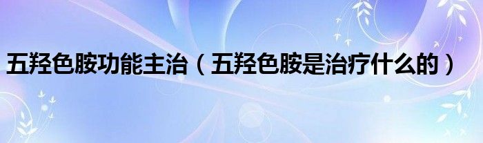 五羟色胺功能主治（五羟色胺是治疗什么的）