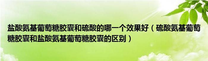 盐酸氨基葡萄糖胶囊和硫酸的哪一个效果好（硫酸氨基葡萄糖胶囊和盐酸氨基葡萄糖胶囊的区别）