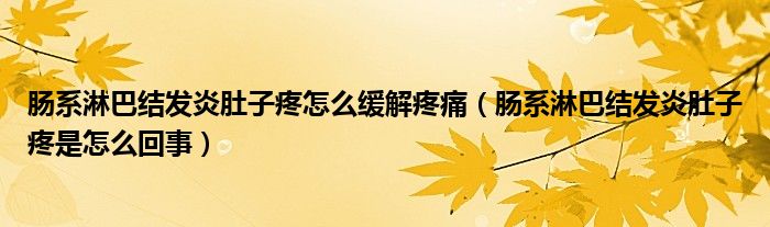 肠系淋巴结发炎肚子疼怎么缓解疼痛（肠系淋巴结发炎肚子疼是怎么回事）