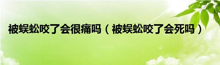 被蜈蚣咬了会很痛吗（被蜈蚣咬了会死吗）