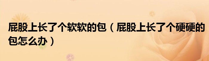 屁股上长了个软软的包（屁股上长了个硬硬的包怎么办）