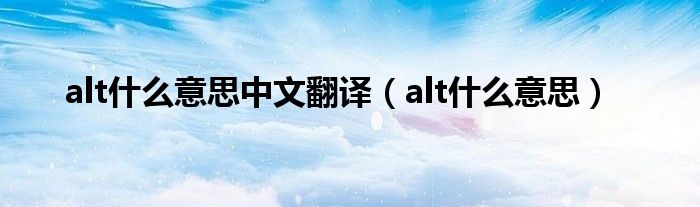alt什么意思中文翻译（alt什么意思）