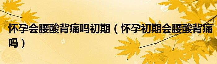 怀孕会腰酸背痛吗初期（怀孕初期会腰酸背痛吗）