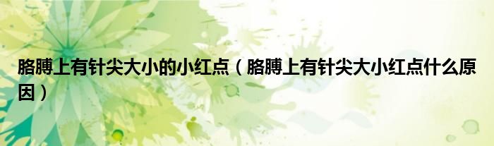 胳膊上有针尖大小的小红点（胳膊上有针尖大小红点什么原因）