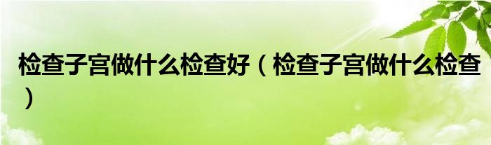 检查子宫做什么检查好（检查子宫做什么检查）